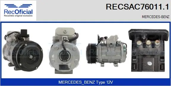 Compresseur, climatisation RECOFICIAL RECSAC76011.1