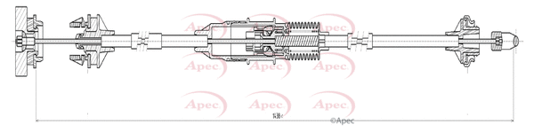 Tirette à câble, commande d'embrayage APEC CAB5020