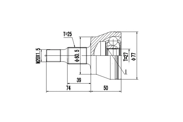 Jeu de joints, arbre de transmission DYNAMATRIX DCV835026