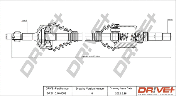 Arbre de transmission Dr!ve+ DP2110.10.0588