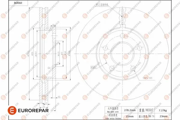 Disque de frein EUROREPAR 1684250280