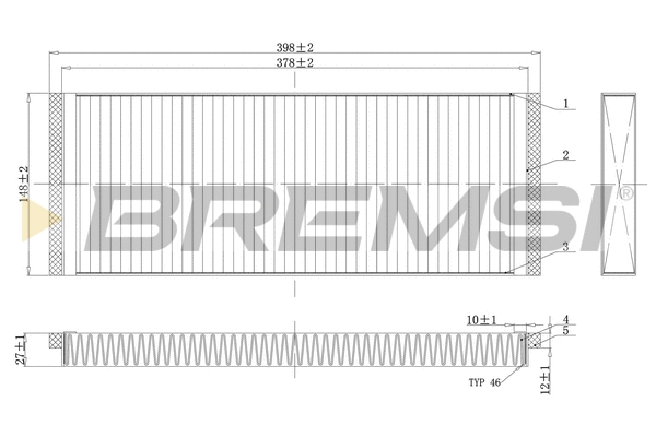 Filtre, air de l'habitacle BREMSI FC1329C