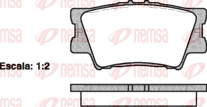 Kit de plaquettes de frein, frein à disque REMSA 1231.00