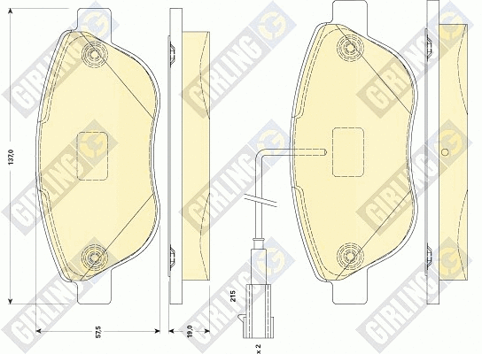 Kit de plaquettes de frein, frein à disque GIRLING 6118294