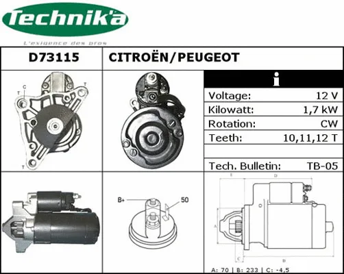 Démarreur Technika D73115