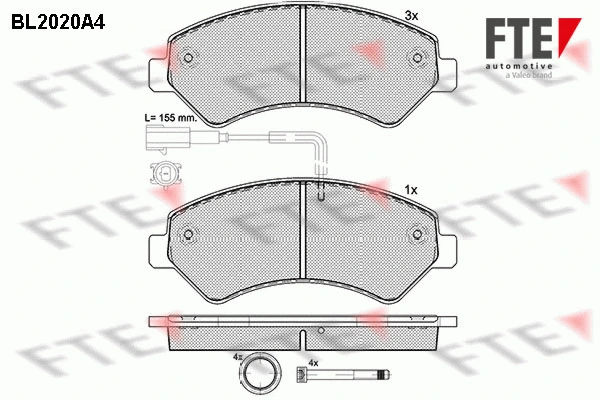 Kit de plaquettes de frein, frein à disque FTE 9010606