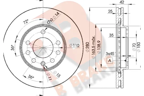 Disque de frein R BRAKE 78RBD29060