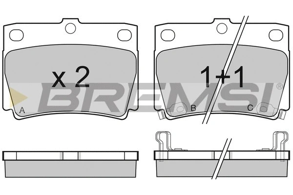 Kit de plaquettes de frein, frein à disque BREMSI BP3057