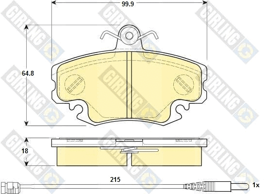 Kit de plaquettes de frein, frein à disque GIRLING 6114651