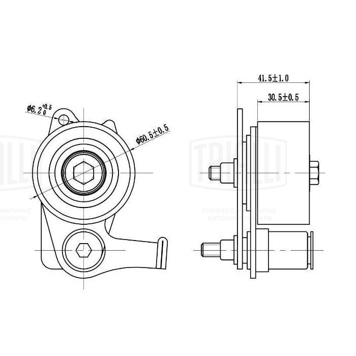 Poulie de tension, courroie crantée TRIALLI CM 6181