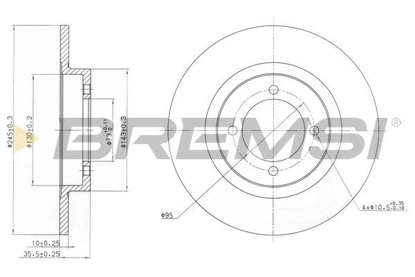 Disque de frein BREMSI CD6378S