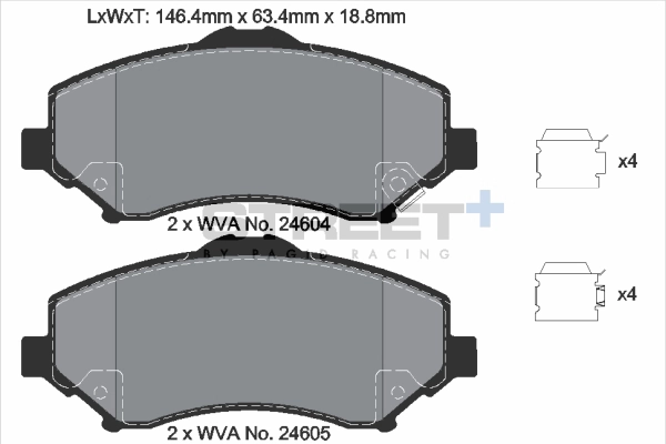 Kit de plaquettes de frein, frein à disque PAGID Racing T8082SP2001