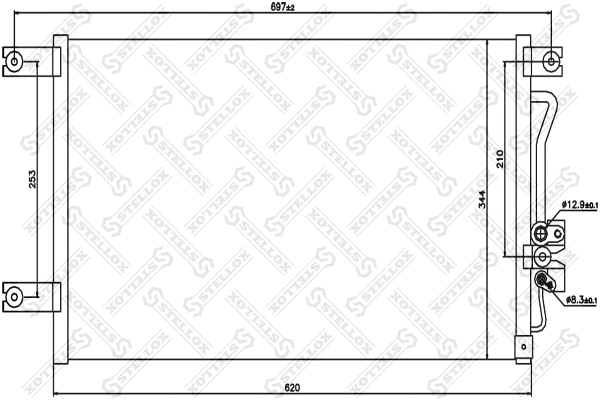 Condenseur, climatisation STELLOX 10-45580-SX
