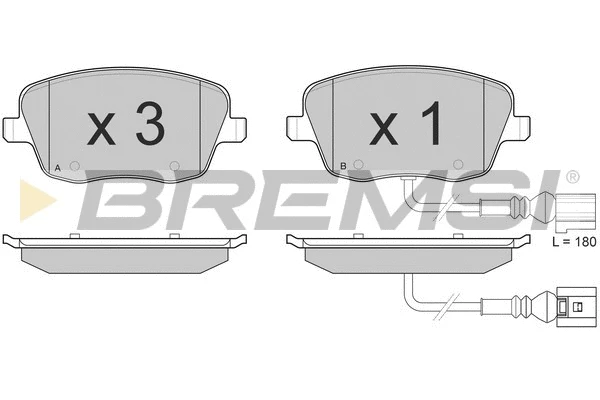 Kit de plaquettes de frein, frein à disque BREMSI BP3013