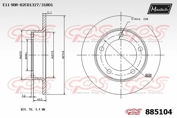 Disque de frein MAXTECH 885104