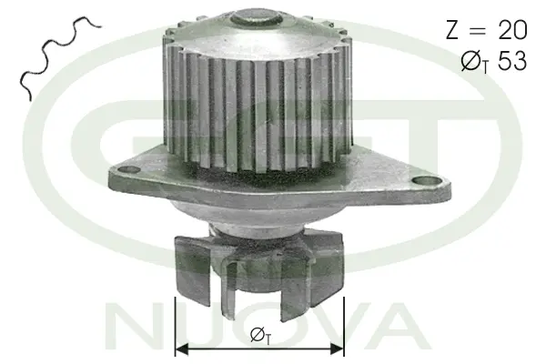 Pompe à eau, refroidissement du moteur GGT PA10532