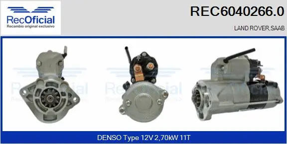 Démarreur RECOFICIAL REC6040266.0