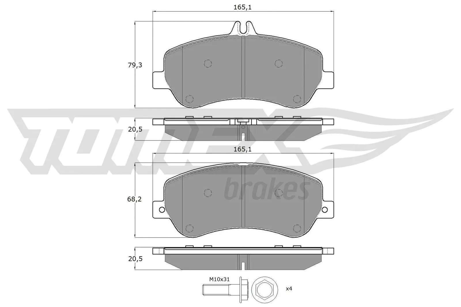 Kit de plaquettes de frein, frein à disque TOMEX Brakes TX 16-70