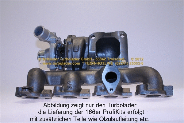 Turbocompresseur, suralimentation SCHLÜTTER TURBOLADER 166-00730