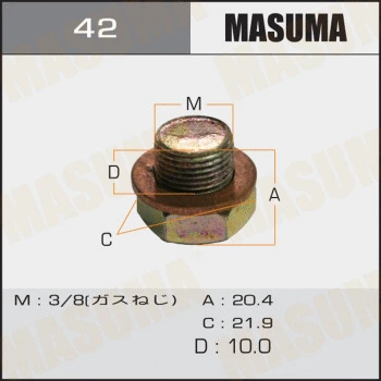 Vis-bouchon, carter d'huile MASUMA 42