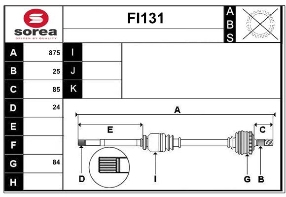 Arbre de transmission SERA FI131