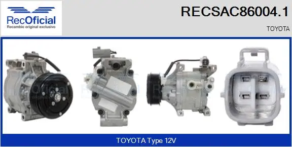 Compresseur, climatisation RECOFICIAL RECSAC86004.1