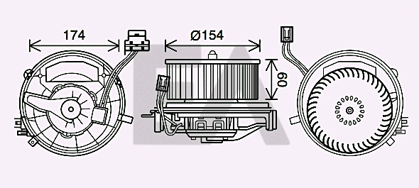 Moteur électrique, pulseur d'air habitacle EACLIMA 42A77012