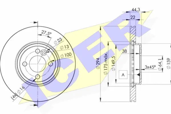 Disque de frein ICER 78BD8570-2