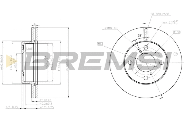 Disque de frein BREMSI CD7960V