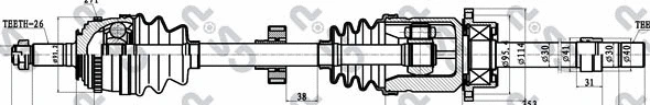 Arbre de transmission GSP 250169