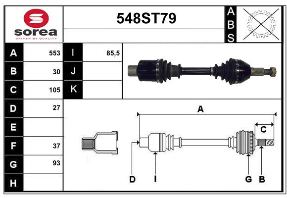 Arbre de transmission STARTCAR 548ST79