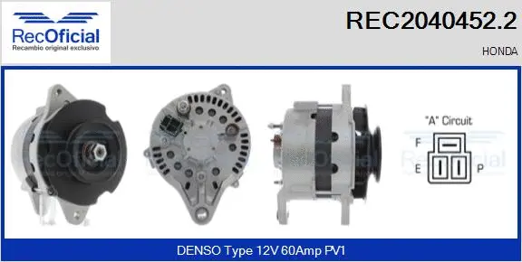 Alternateur RECOFICIAL REC2040452.2
