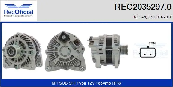 Alternateur RECOFICIAL REC2035297.0