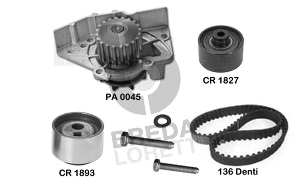 Pompe à eau + kit de courroie crantée BREDA LORETT KPA0102A