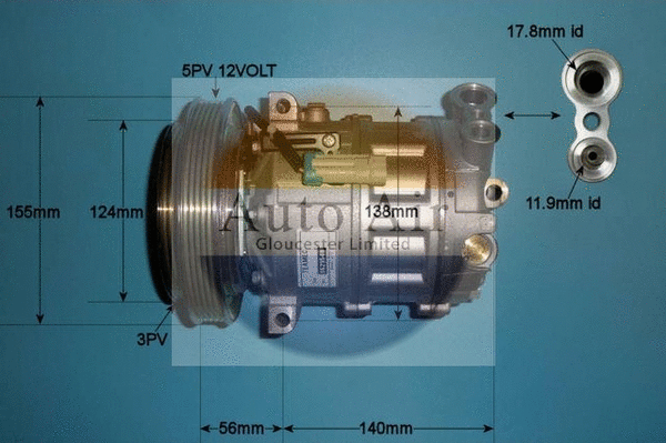 Compresseur, climatisation AUTO AIR GLOUCESTER 14-0337R