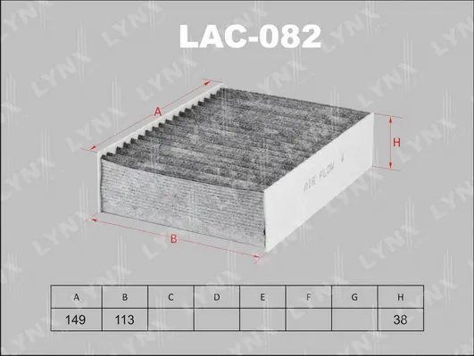 Filtre, air de l'habitacle LYNXAUTO LAC-082