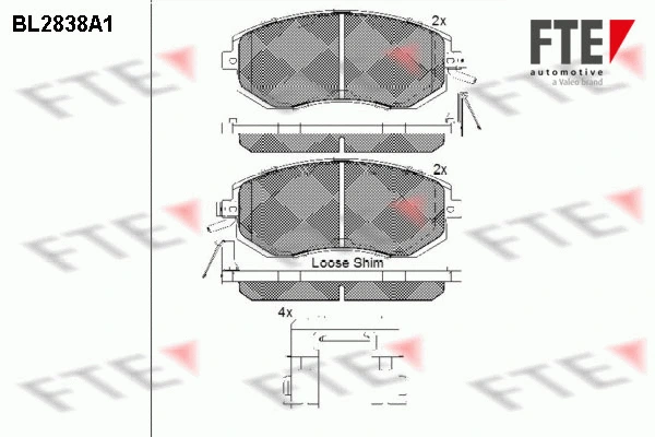 Kit de plaquettes de frein, frein à disque FTE 9011017