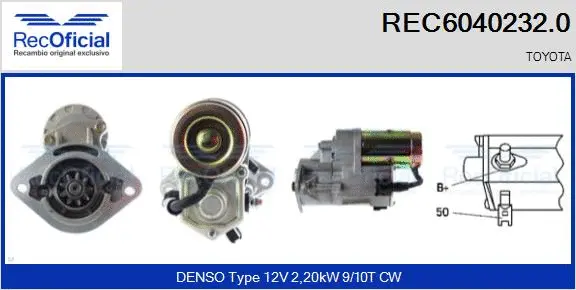 Démarreur RECOFICIAL REC6040232.0