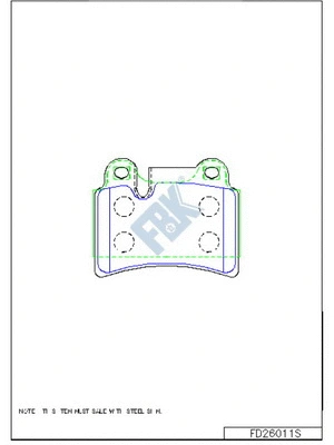 Kit de plaquettes de frein, frein à disque FBK FD26011S