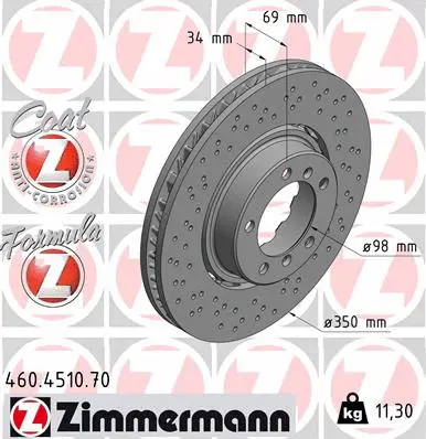 Disque de frein ZIMMERMANN 460.4510.70