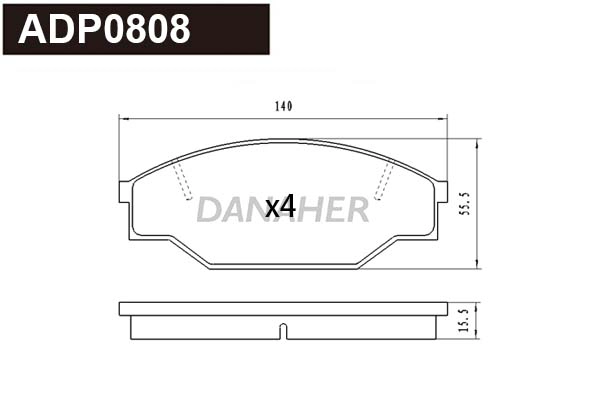 Kit de plaquettes de frein, frein à disque DANAHER ADP0808