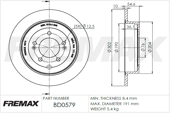 Disque de frein FREMAX BD-0579
