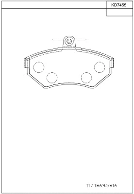Kit de plaquettes de frein, frein à disque ASIMCO KD7455
