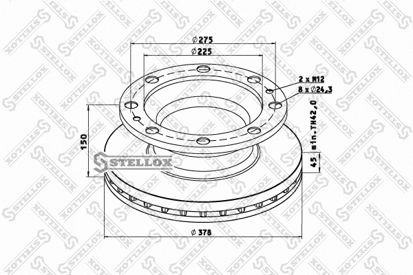 Disque de frein STELLOX 85-00811-SX