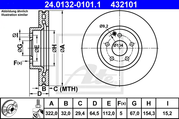 Disque de frein ATE-APAC 24.0132-0101.1