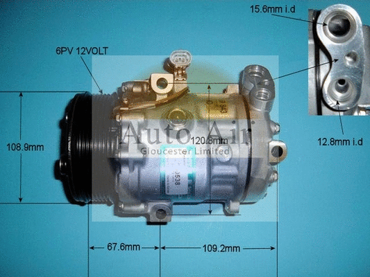 Compresseur, climatisation AUTO AIR GLOUCESTER 14-1414