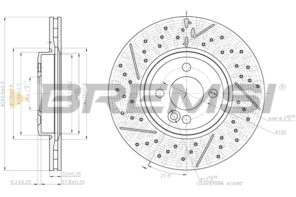 Disque de frein BREMSI CD8126V