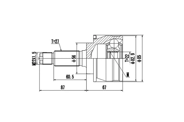 Jeu de joints, arbre de transmission DYNAMATRIX DCV856005