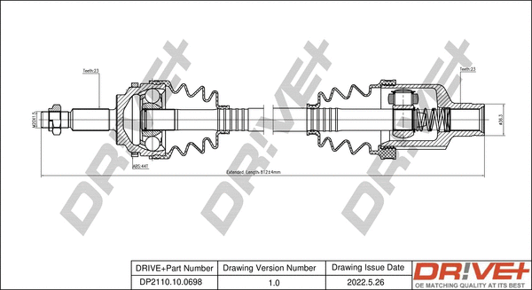 Arbre de transmission Dr!ve+ DP2110.10.0698