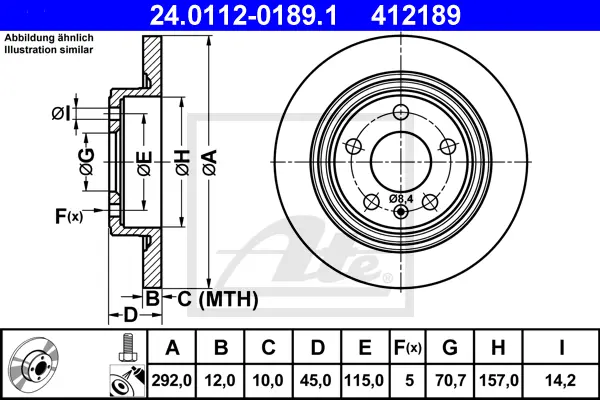 Disque de frein ATE-APAC 24.0112-0189.1